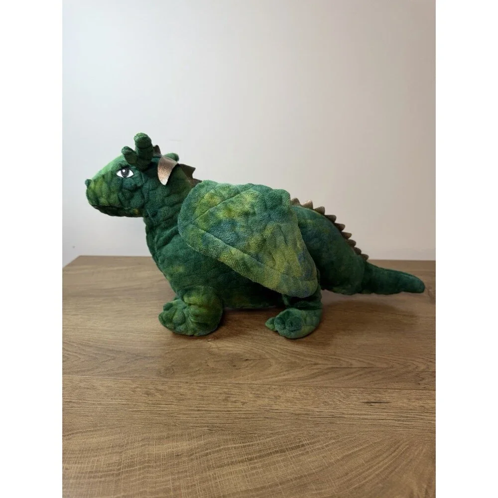 Green Dragon Plush Zip Belly Storage Mommy Flying Plush Green  19”